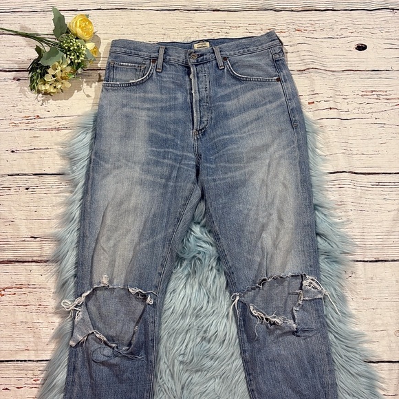 Citizens of Humanity Liya High Rise Classic Fit Torn Distressed Jeans - Picture 8 of 11